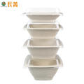 Biodegradable Square Take Out Paper Bagasse Salad Bowl